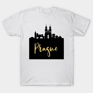 PRAGUE CZECH REPUBLIC DESIGNER SILHOUETTE SKYLINE ART T-Shirt